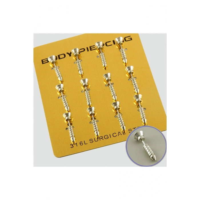 Vidalı Çelik Piercing 1 Adet