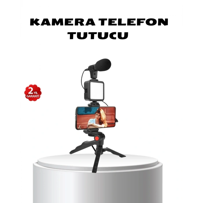 Video Çekim Kiti Tripod Led Işık Harici Mikrofon Ve Bluetooth Kumanda Seti