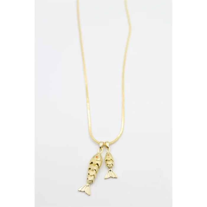 Vip Balık Kolye - Altın