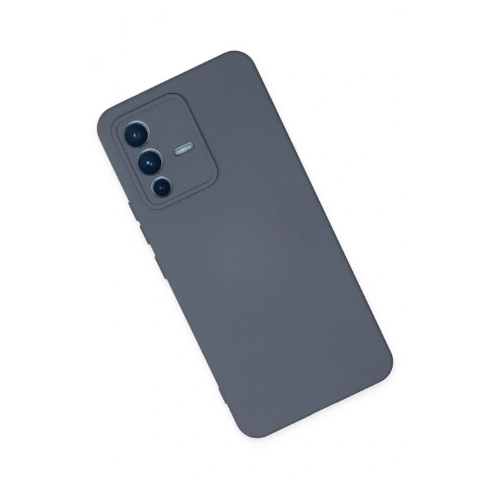 Vivo V23 5G Kılıf Nano içi Kadife Silikon - Gri