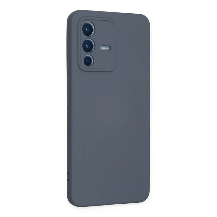 Vivo V23 5G Kılıf Nano içi Kadife Silikon - Gri