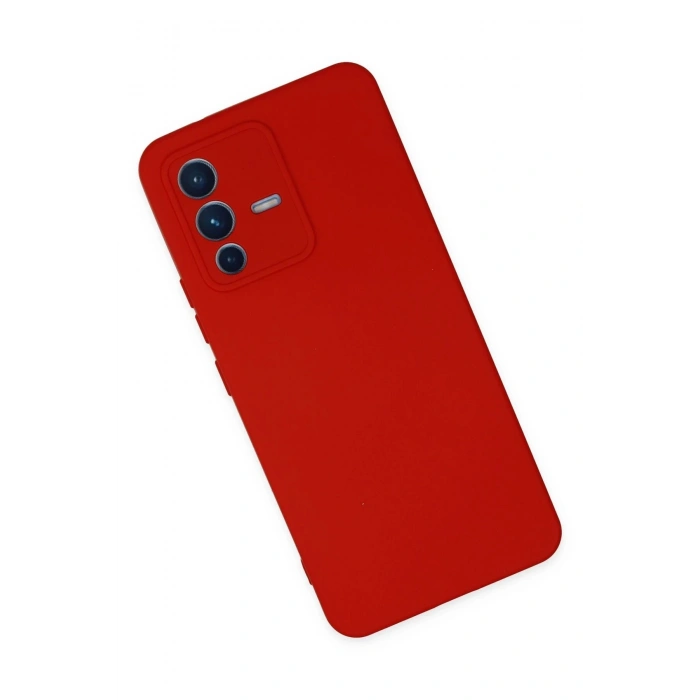 Vivo V23 5G Kılıf Nano içi Kadife Silikon - Kırmızı