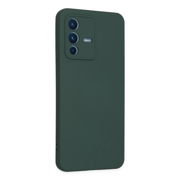 Vivo V23 5G Kılıf Nano içi Kadife Silikon - Koyu Yeşil