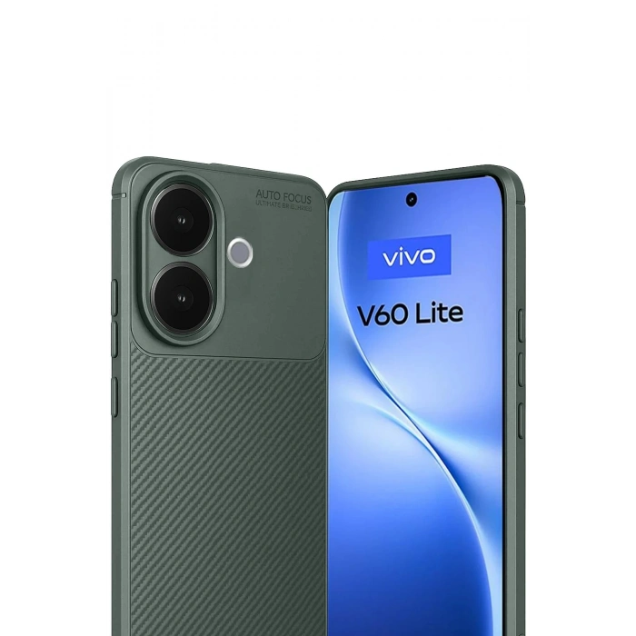 Vivo V60 Lite Auto Focus Karbon Kapak - Koyu Yeşil