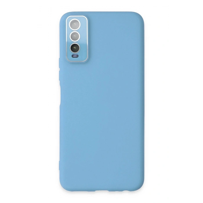 Vivo Y11S Kılıf Lansman Glass Kapak - Mavi