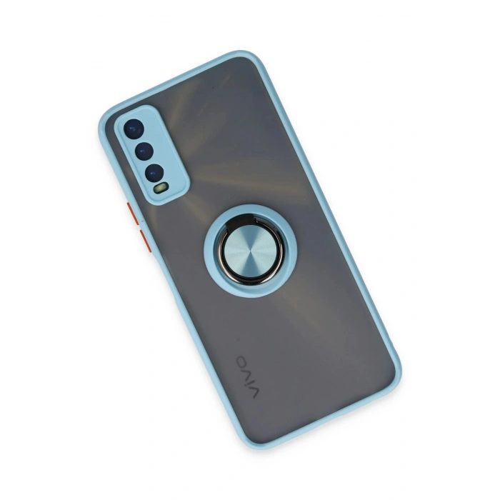 Vivo Y11S Kılıf Montreal Yüzüklü Silikon Kapak - Buz Mavi