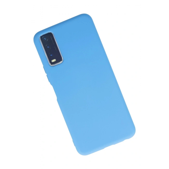 Vivo Y11S Kılıf Nano içi Kadife Silikon - Mavi