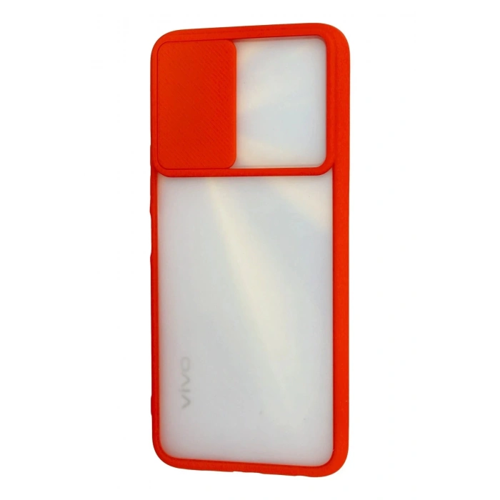 Vivo Y11S Kılıf Palm Buzlu Kamera Sürgülü Silikon - Kırmızı