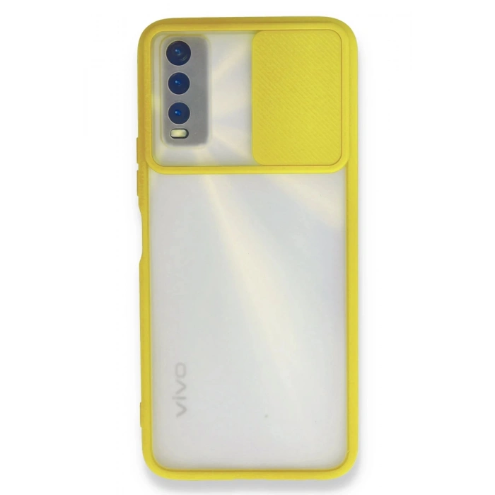 Vivo Y11S Kılıf Palm Buzlu Kamera Sürgülü Silikon - Sarı