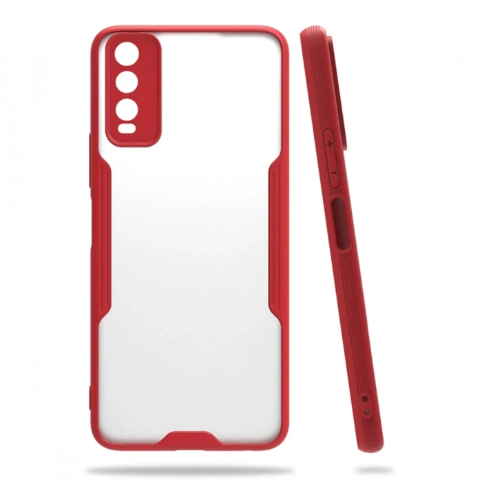 Vivo Y11S Kılıf Platin Silikon - Kırmızı