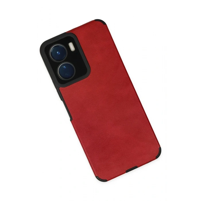 Vivo Y16 Kılıf Loop Deri Silikon - Kırmızı