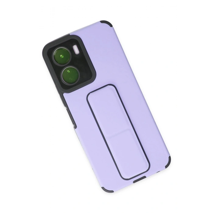 Vivo Y16 Kılıf Mega Standlı Silikon - Lila