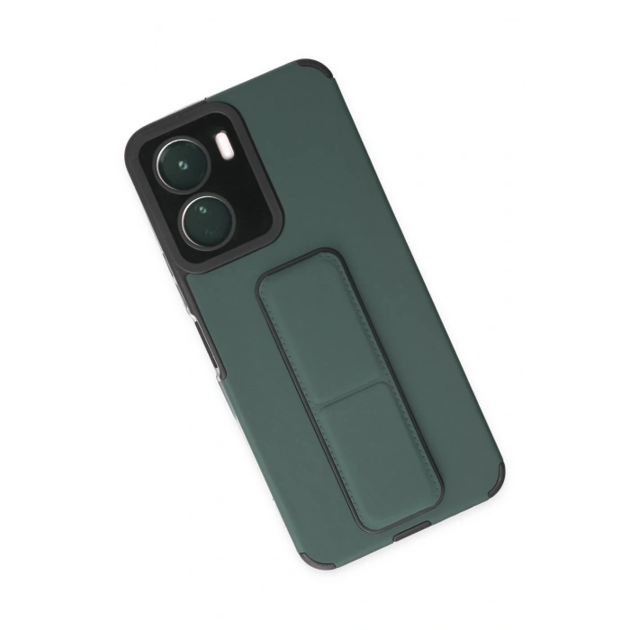 Vivo Y16 Kılıf Mega Standlı Silikon - Yeşil