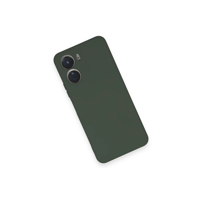 Vivo Y16 Kılıf Nano içi Kadife Silikon - Koyu Yeşil