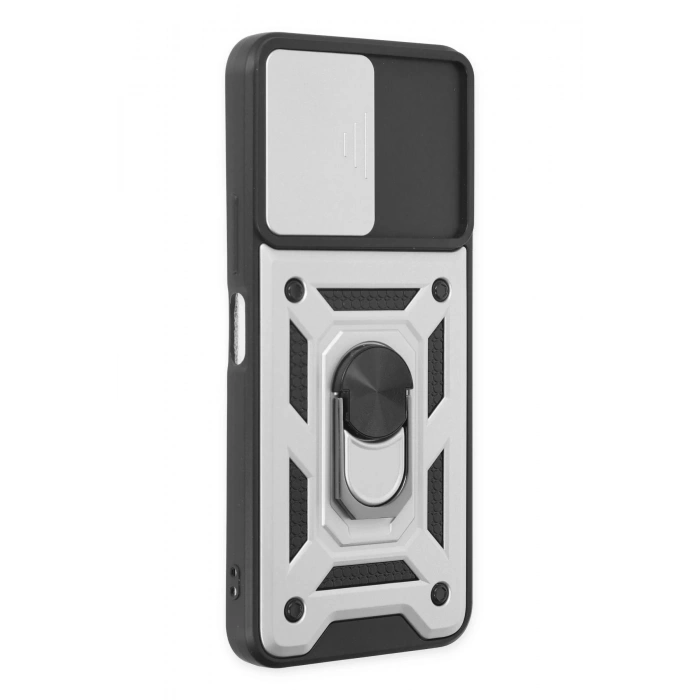 Vivo Y16 Kılıf Pars Lens Yüzüklü Silikon - Gümüş