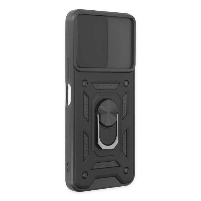 Vivo Y16 Kılıf Pars Lens Yüzüklü Silikon - Siyah