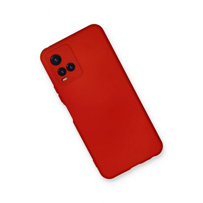 Vivo Y21S Kılıf Nano içi Kadife Silikon - Kırmızı