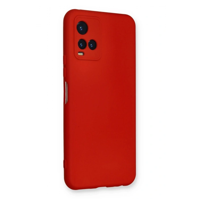 Vivo Y21S Kılıf Nano içi Kadife Silikon - Kırmızı