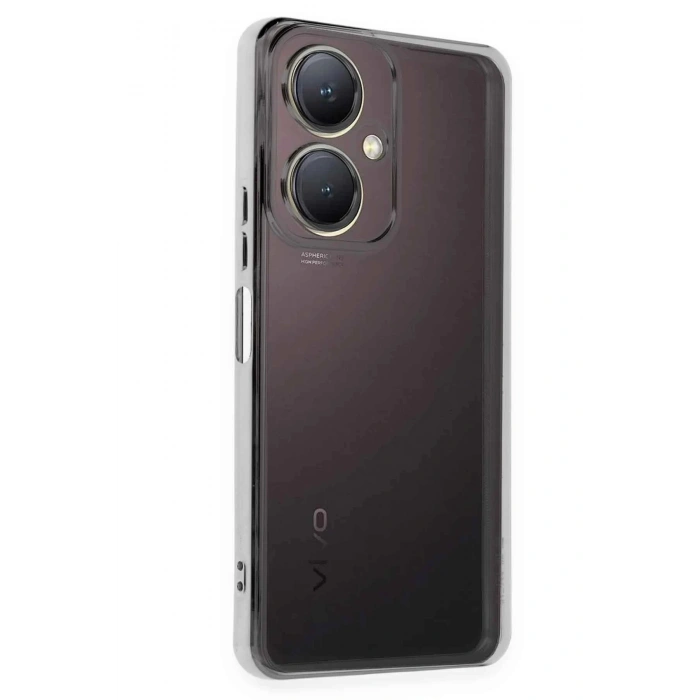 Vivo Y27 Kılıf Lensli Silikon - Gümüş