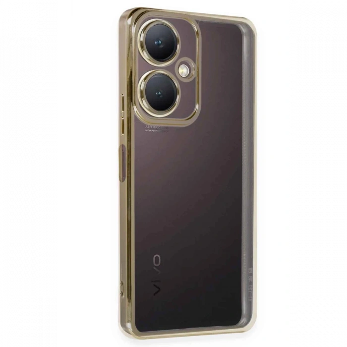 Vivo Y27 Kılıf Razer Lensli Silikon - Gold