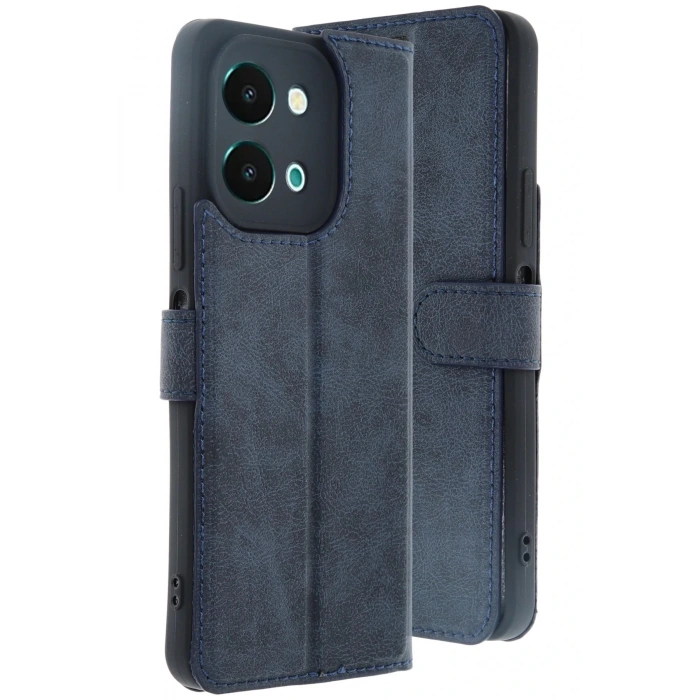 Vivo Y28 Kılıf Trend S Plus Kapaklı Kılıf - Lacivert