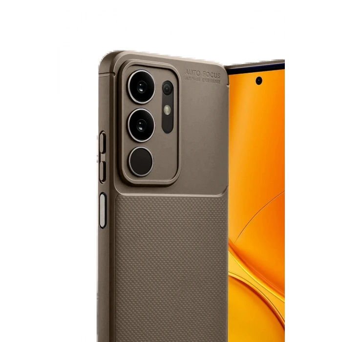 Vivo Y29 4G Auto Focus Karbon Kapak - Kahverengi