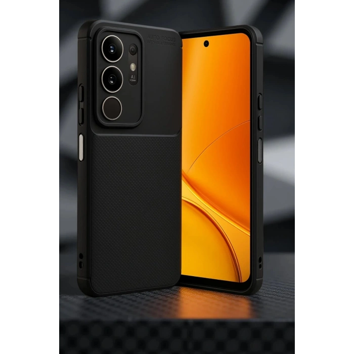 Vivo Y29 4G Auto Focus Karbon Kapak - Siyah