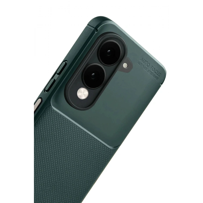 Vivo Y29S Auto Focus Karbon Kapak - Koyu Yeşil