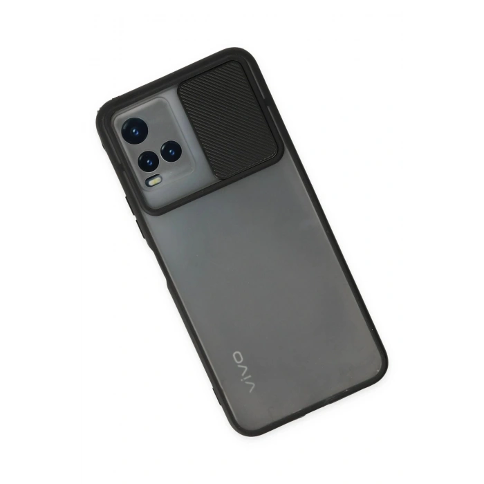 Vivo Y33S Kılıf Palm Buzlu Kamera Sürgülü Silikon - Siyah