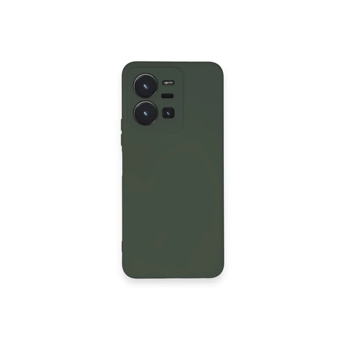 Vivo Y35 Kılıf Nano içi Kadife Silikon - Koyu Yeşil