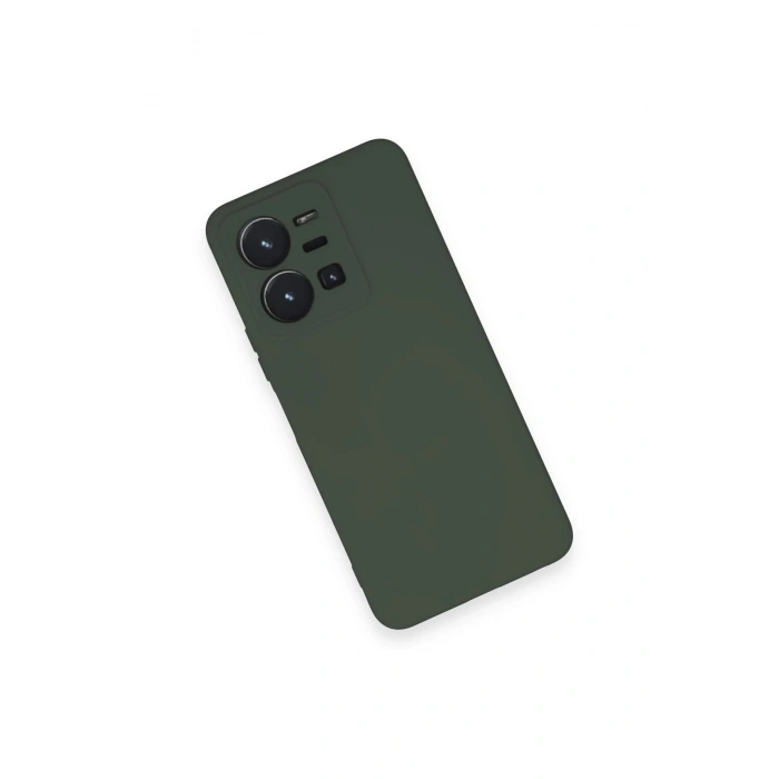 Vivo Y35 Kılıf Nano içi Kadife Silikon - Koyu Yeşil