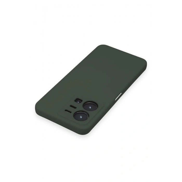 Vivo Y35 Kılıf Nano içi Kadife Silikon - Koyu Yeşil