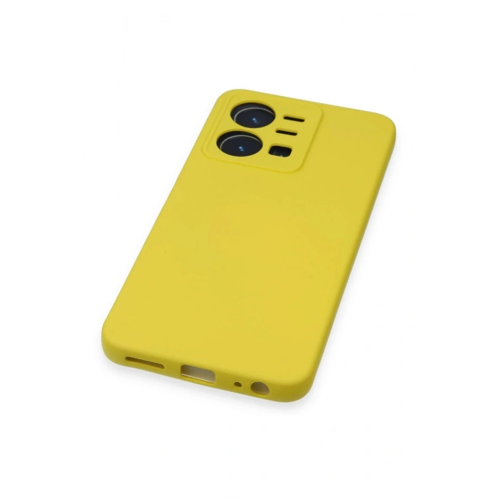 Vivo Y35 Kılıf Nano içi Kadife Silikon - Sarı