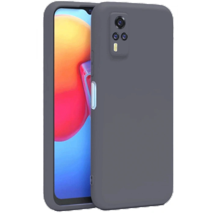 Vivo Y53S Kılıf Nano içi Kadife Silikon - Gri