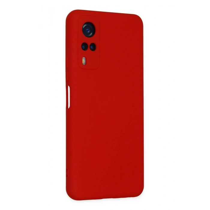 Vivo Y53S Kılıf Nano içi Kadife Silikon - Kırmızı
