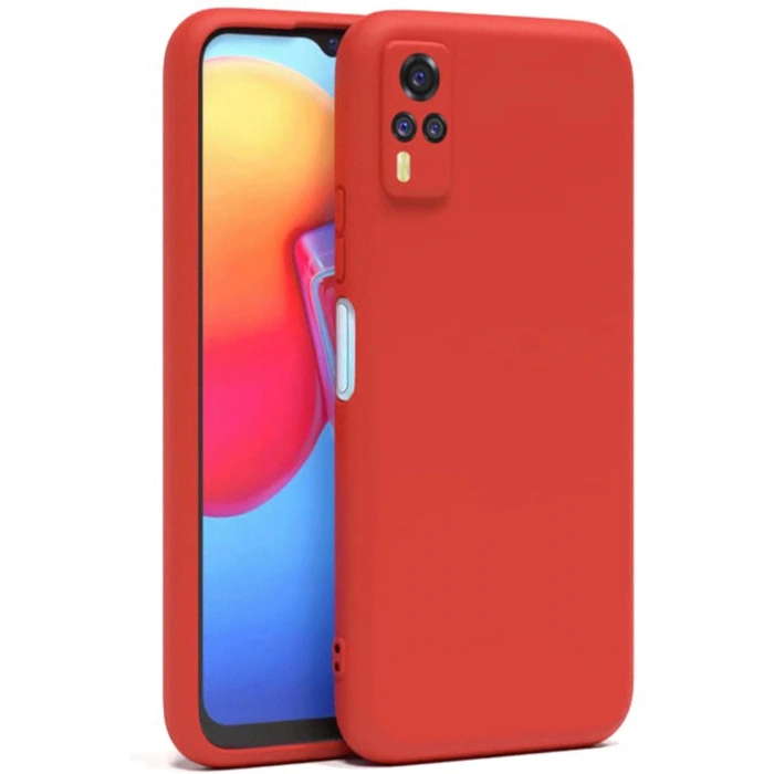 Vivo Y53S Kılıf Nano içi Kadife Silikon - Kırmızı