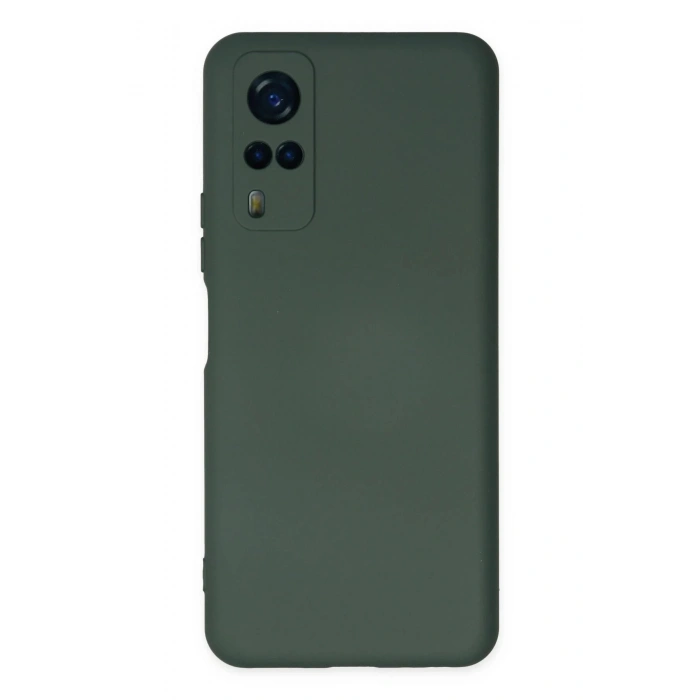 Vivo Y53S Kılıf Nano içi Kadife Silikon - Koyu Yeşil