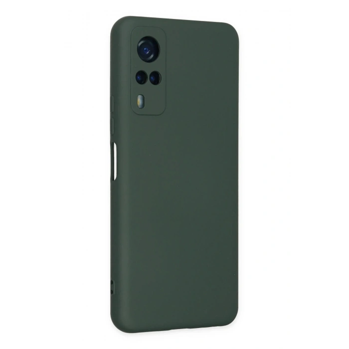 Vivo Y53S Kılıf Nano içi Kadife Silikon - Koyu Yeşil