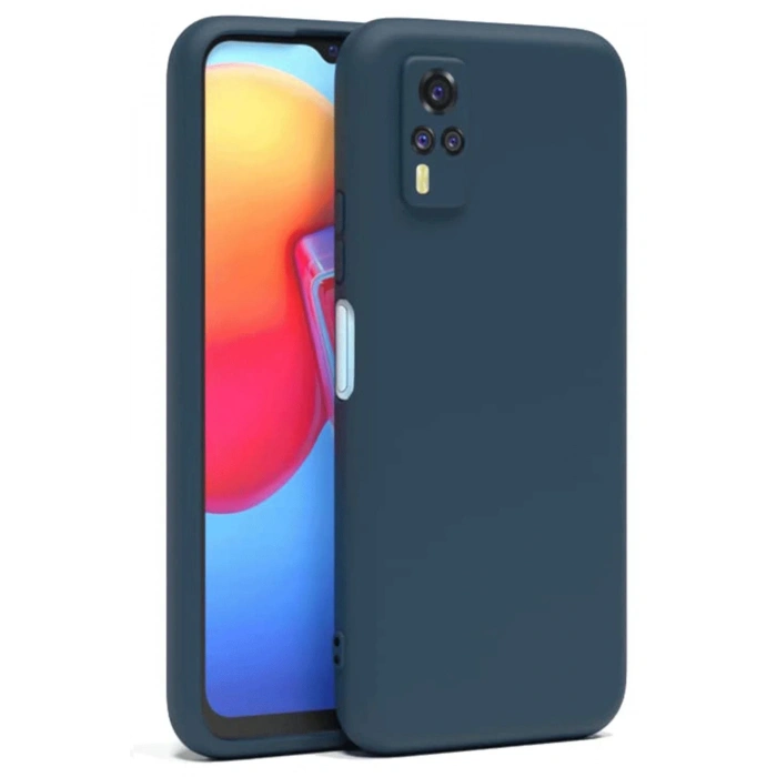 Vivo Y53S Kılıf Nano içi Kadife Silikon - Lacivert
