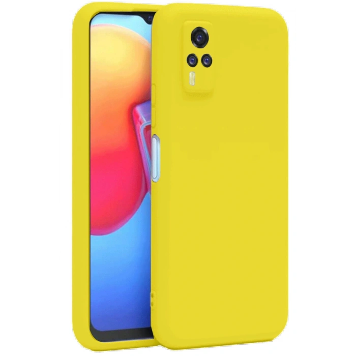 Vivo Y53S Kılıf Nano içi Kadife Silikon - Sarı