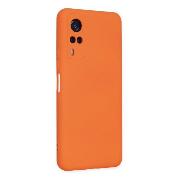 Vivo Y53S Kılıf Nano içi Kadife Silikon - Turuncu