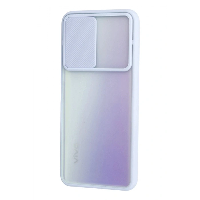 Vivo Y53S Kılıf Palm Buzlu Kamera Sürgülü Silikon - Lila