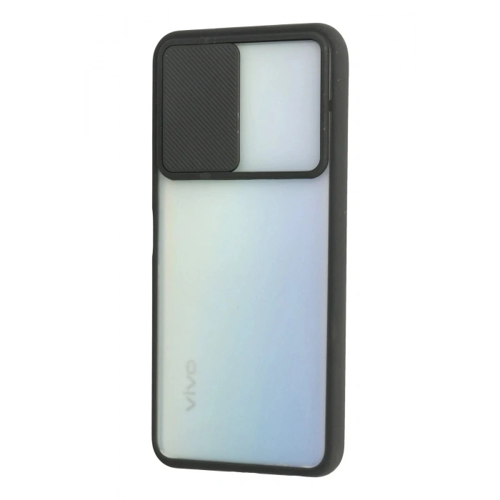 Vivo Y53S Kılıf Palm Buzlu Kamera Sürgülü Silikon - Siyah