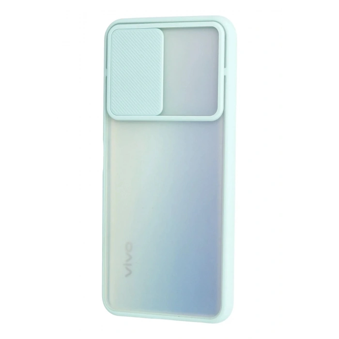 Vivo Y53S Kılıf Palm Buzlu Kamera Sürgülü Silikon - Turkuaz