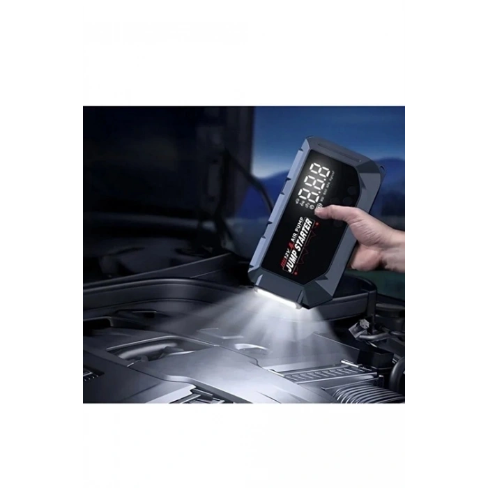 Vtn-605 Şarjlı 12.000 Mah Taşınabilir Çantalı Araç Akü Şarj Takviyeli Işıklı Hava Kompresörü