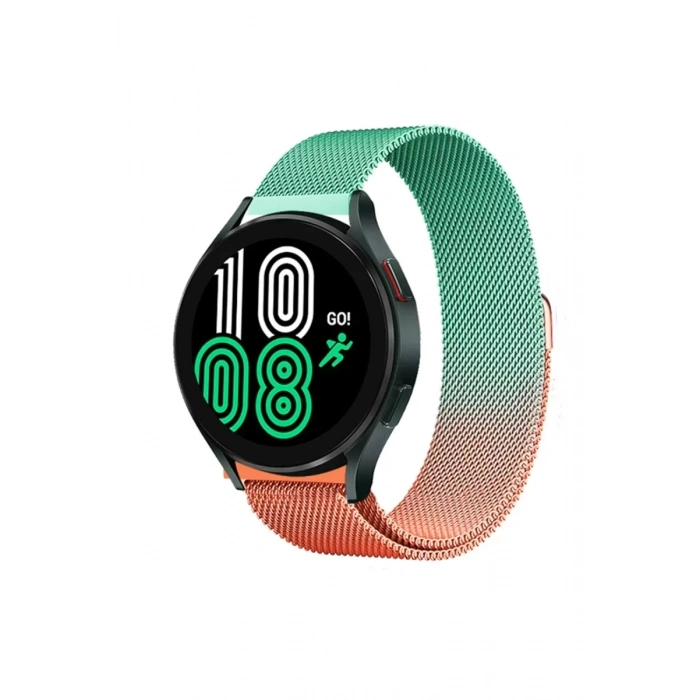 Watch 20mm Metal Mıknatıslı Kordon - Turuncu-Yeşil