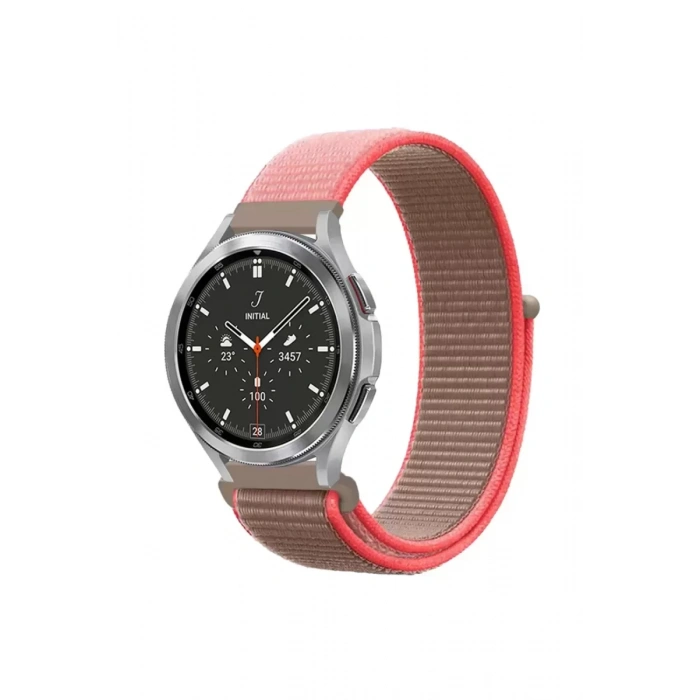 Watch 22mm Hasırlı Cırtcırtlı Kordon - Pembe