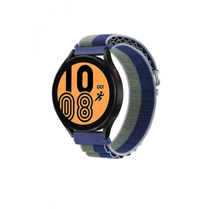 Watch 22mm KR410 Kumaş Kordon - Lacivert-Yeşil