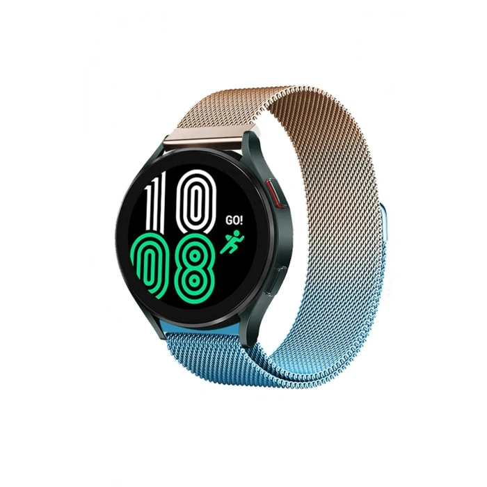 Watch 22mm Metal Mıknatıslı Kordon - Metalik Gold-Mavi