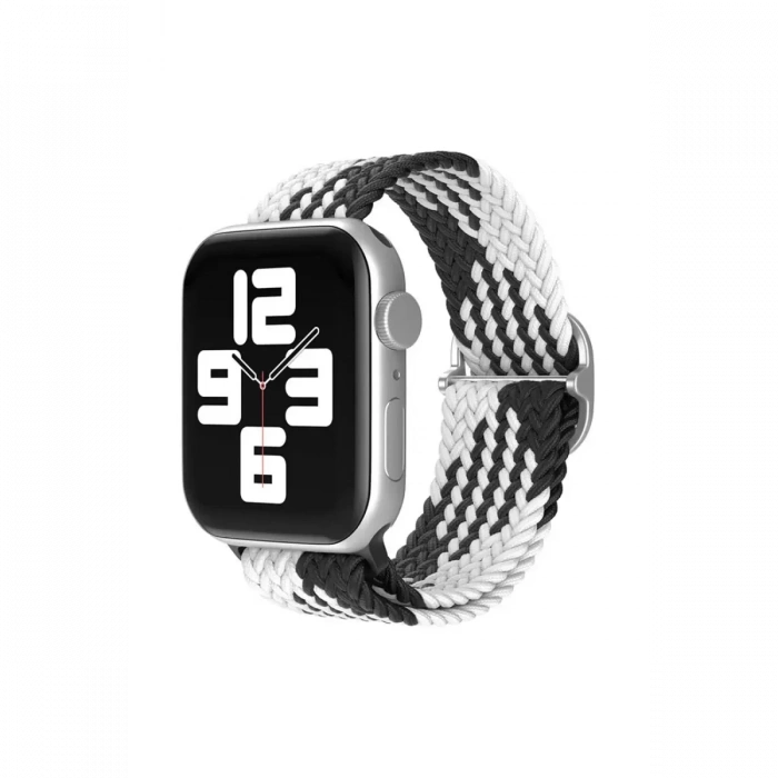 Watch 22mm Star Kordon - Siyah-Beyaz